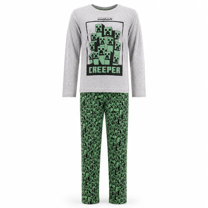 Schlafanzug Minecraft Creeper Gamer Jungen Kinder lang Pyjama - WS-Trend.de