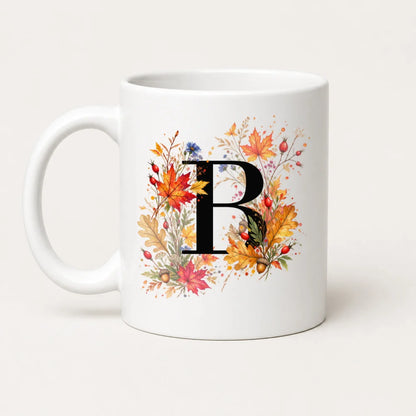 Herbst Tasse A-Z Buchstaben 325 ml Keramik Geschenkidee personalisiert - WS-Trend.de