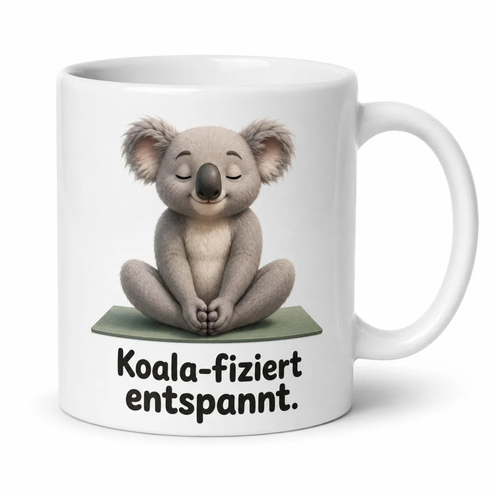 Yoga-Koala Kaffeetasse - Geschenkidee mit Spruch - beidseitig bedruckt - WS-Trend.de