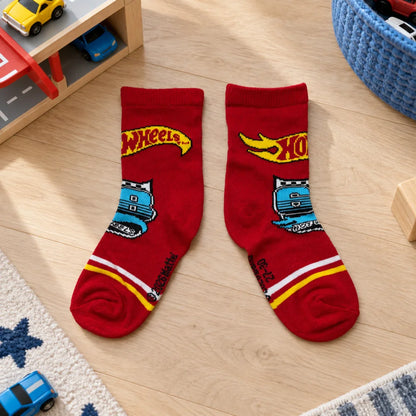 Hot Wheels Kindersocken 2 Paar Rot/Schwarz Größen 23–34 - WS-Trend.de