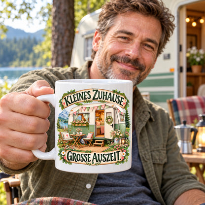 Camping Tasse Spruch Keramik 330 ml Geschenk Camper Wohnmobil Urlauber