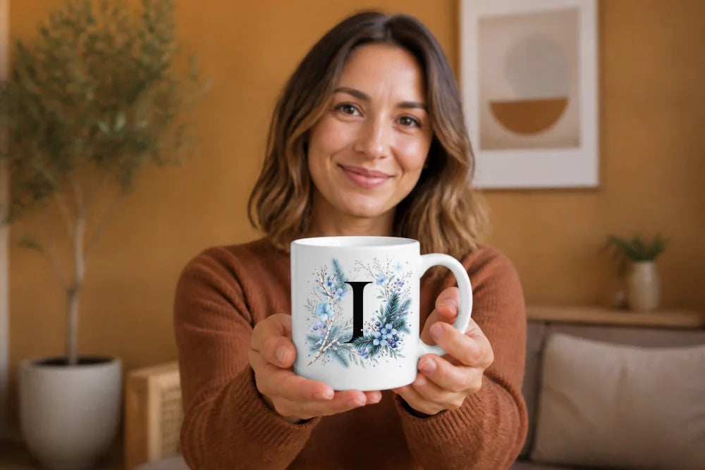 Winter Tasse A-Z Buchstaben 325 ml Keramik Geschenkidee personalisiert - WS-Trend.de