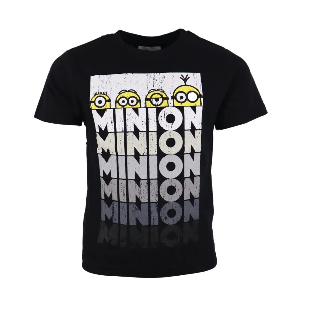 Minions T-Shirt Kurzarm Kinder Jungen Shirt 110-116 Blau Schwarz 100% Baumwolle - WS-Trend.de