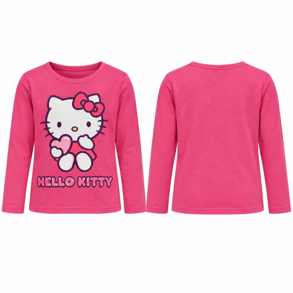 Hello Kitty Mädchen Langarmshirt Baumwolle Pink 98–128 - WS-Trend.de