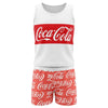 Coca Cola Mädchen Pyjama Schlafanzug Shirt Shorts 134 - 164 Baumwolle