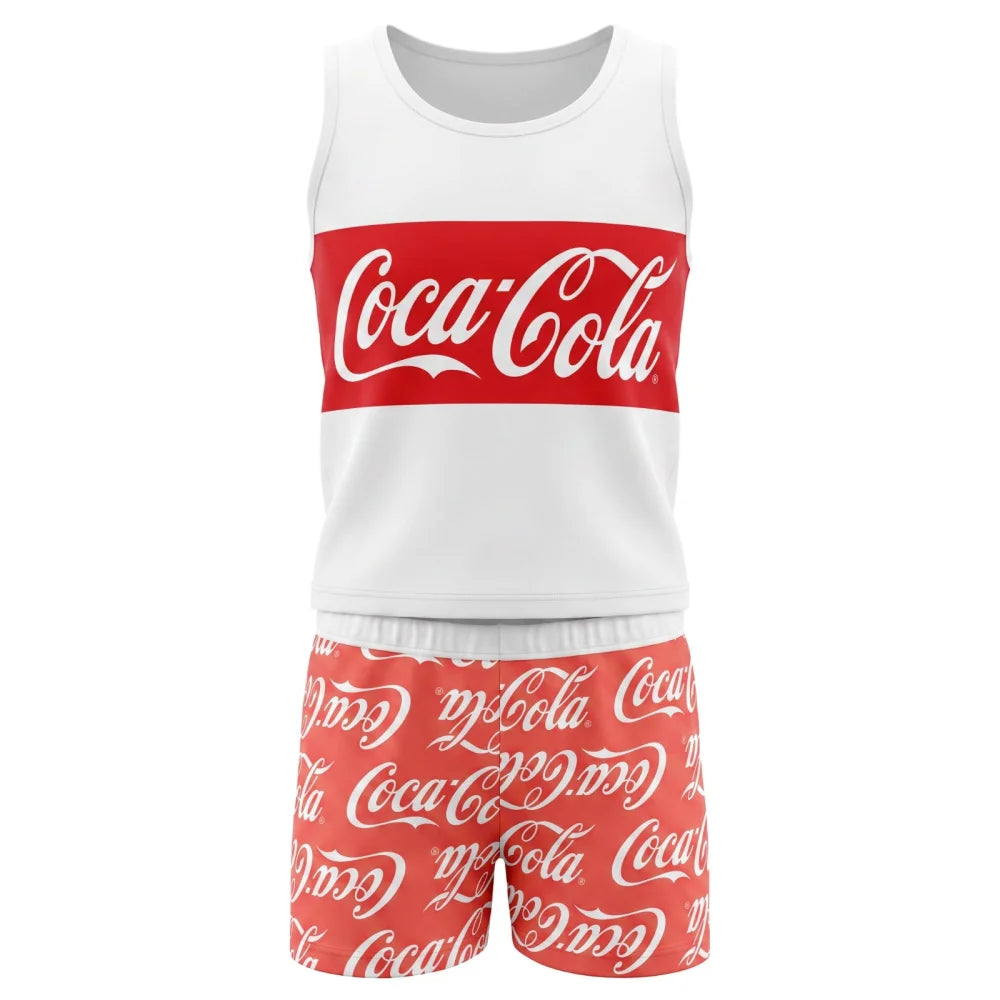 Coca Cola Mädchen Pyjama Schlafanzug Shirt Shorts 134 - 164 Baumwolle - WS-Trend.de