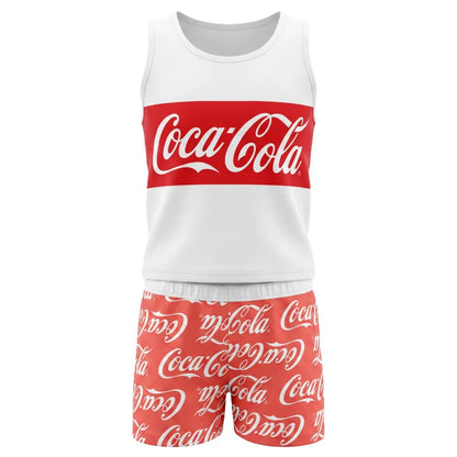 Coca Cola Mädchen Pyjama Schlafanzug Shirt Shorts 134 - 164 Baumwolle - WS-Trend.de