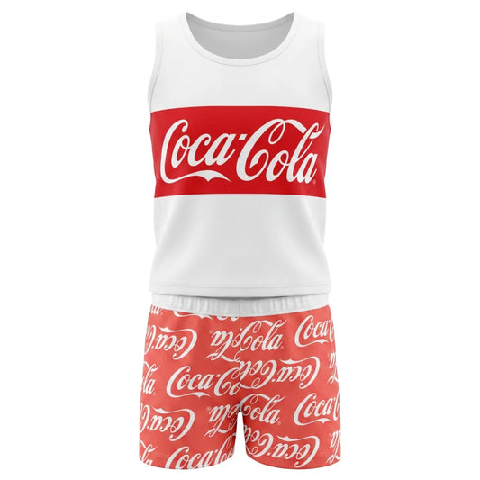 Coca Cola Mädchen Pyjama Schlafanzug Shirt Shorts 134 - 164 Baumwolle - WS-Trend.de