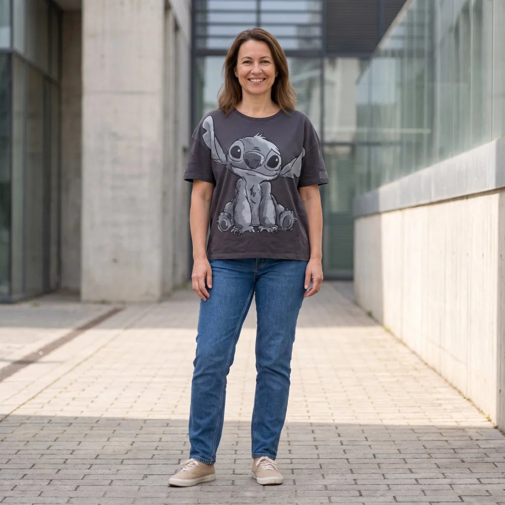 Disney Stitch Damen kurzarm Shirt T-Shirt Gr. S-XL 100% Baumwolle - WS-Trend.de