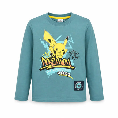 Pokemon Pikachu Kinder langarm T-Shirt Shirt Gr. 104 - 140 - 100% Baumwolle - WS-Trend.de