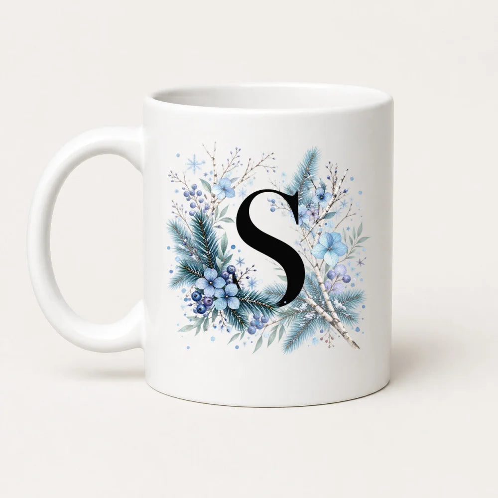 Winter Tasse A-Z Buchstaben 325 ml Keramik Geschenkidee personalisiert - WS-Trend.de