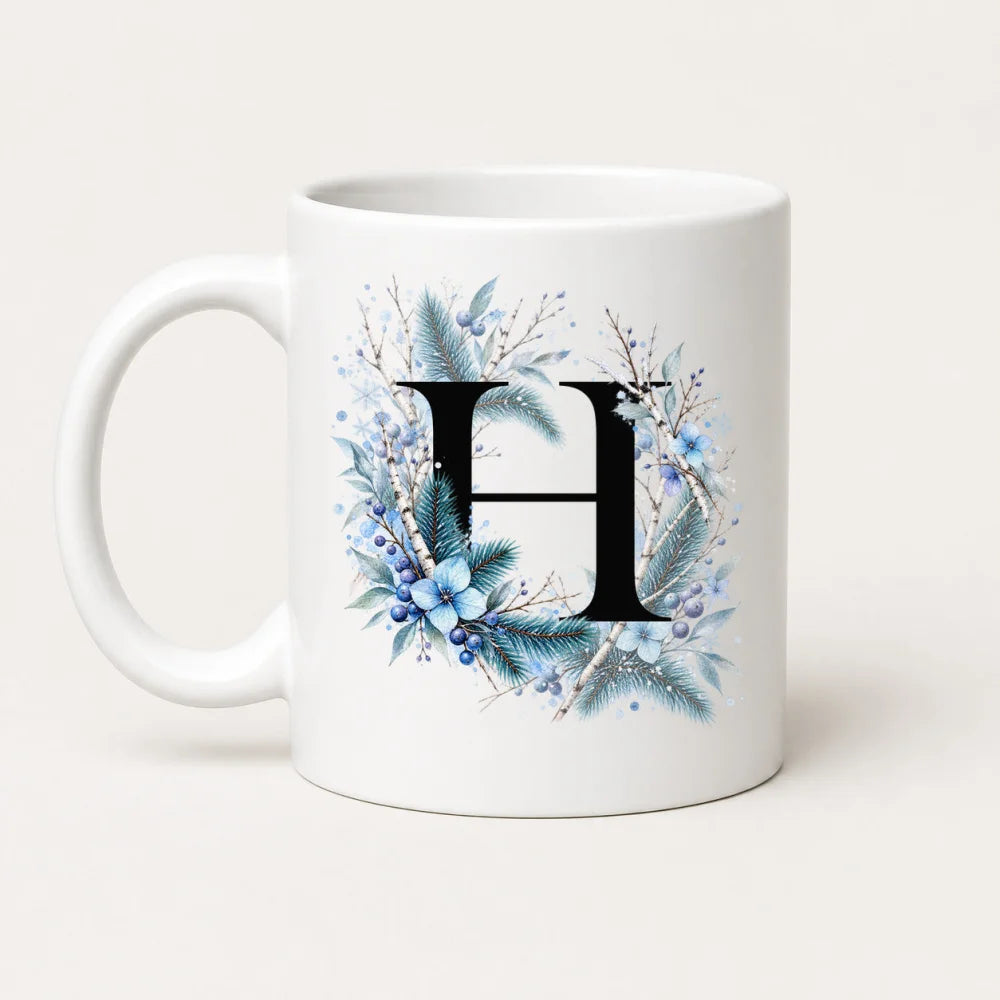Winter Tasse A-Z Buchstaben 325 ml Keramik Geschenkidee personalisiert - WS-Trend.de