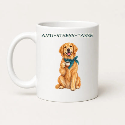 Anti-Stress-Tasse Golden Retriever – Keramikbecher 325 ml - WS-Trend.de