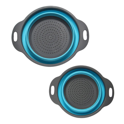 Nudelsieb WS-Trend Faltbare Silikonsiebe 2er-Set 19/23 cm Küchensieb Graublau - WS-Trend.de