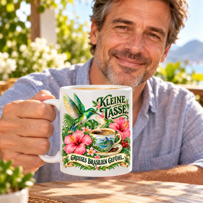 Brasilien Tasse Keramik 330 ml Spruch Geschenk Kaffee Urlaub Tiermotiv