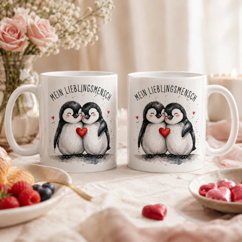 Liebestasse Tiermotiv - Kaffeetasse Geschenk fuer Partner 330 ml weiss - WS-Trend.de
