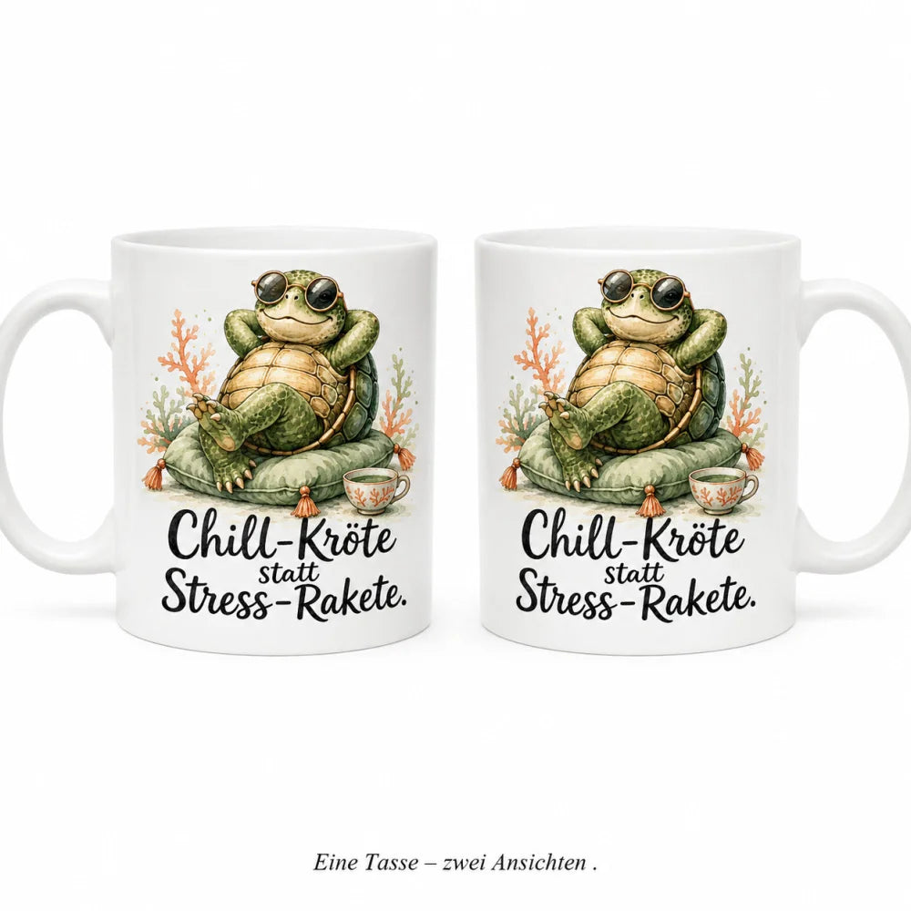 Chill-Kröte Kaffeetasse - Geschenkidee mit Spruch - aus Keramik 330 ml - WS-Trend.de