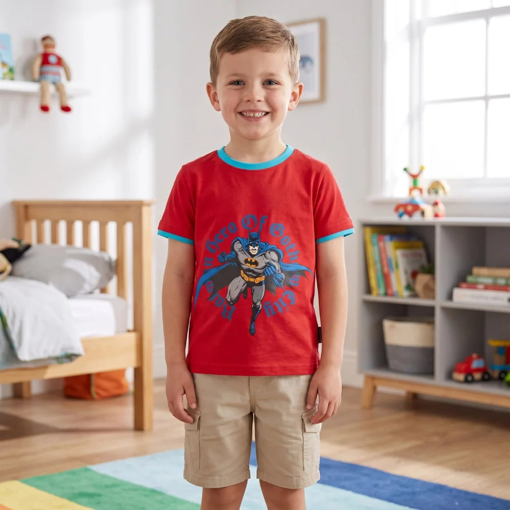 DC Comics Batman Kinder Jungen T-Shirt Kurzarm Shirt 140 - 152 Baumwolle - WS-Trend.de