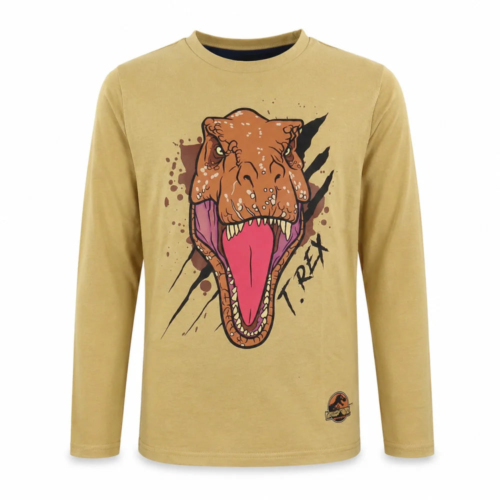 Print-Shirt Jurassic World T-Rex Kinder Jungen langarm Shirt Langarmshirt - WS-Trend.de