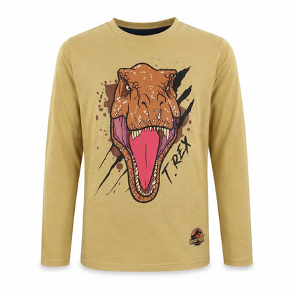Print-Shirt Jurassic World T-Rex Kinder Jungen langarm Shirt Langarmshirt - WS-Trend.de
