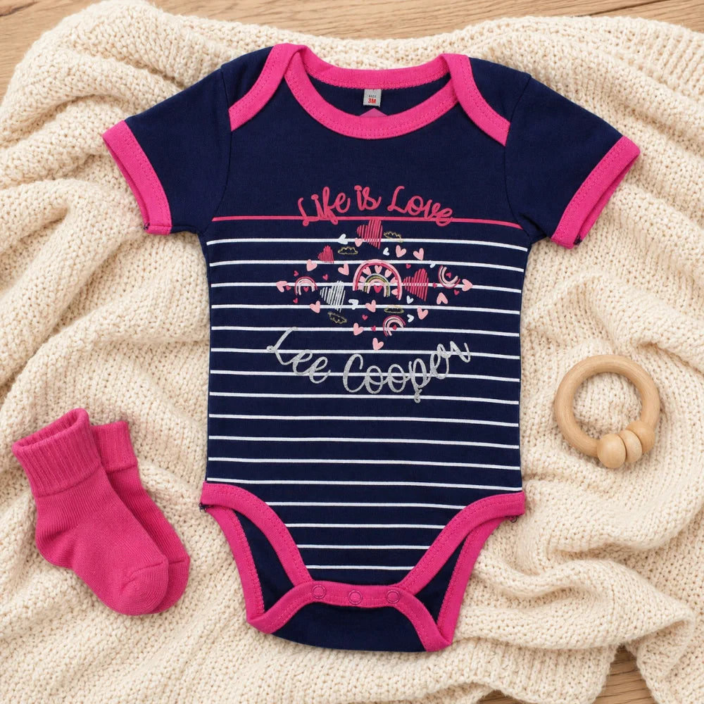Strampler Lee Cooper 2-er Set Baby Kleinkind kurzarm Body Einteiler Gr. 56 - 92 - WS-Trend.de