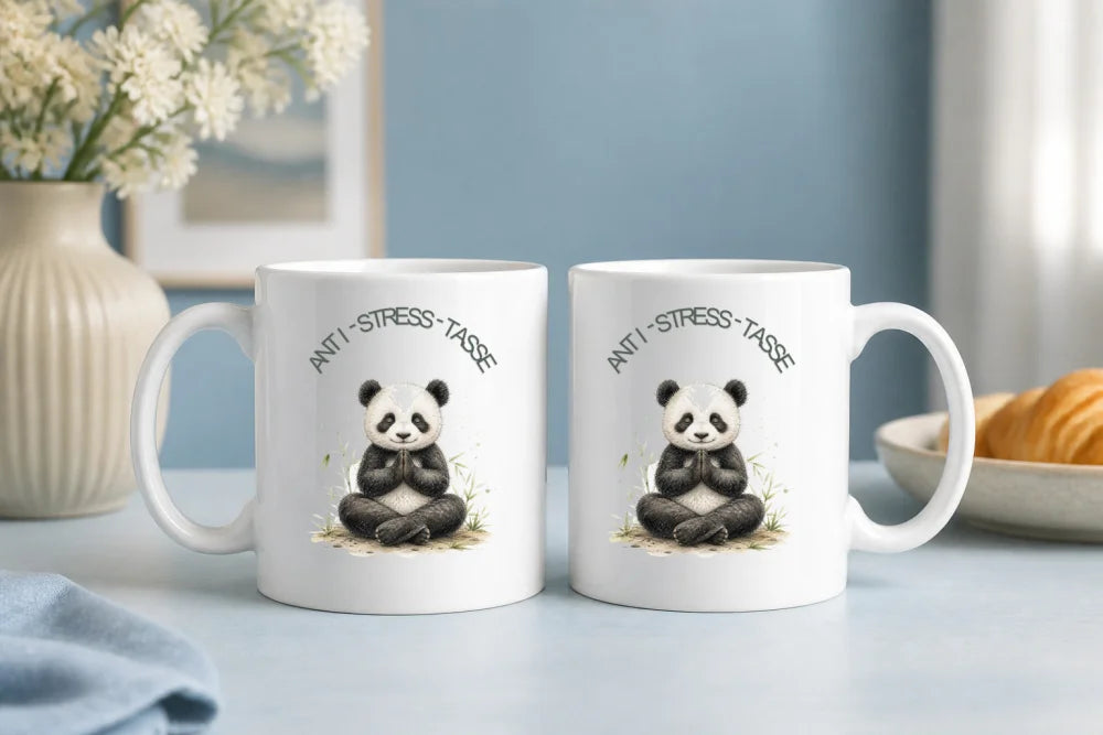 Anti-Stress-Tasse Panda Aquarell 325 ml Keramik Geschenk - WS-Trend.de