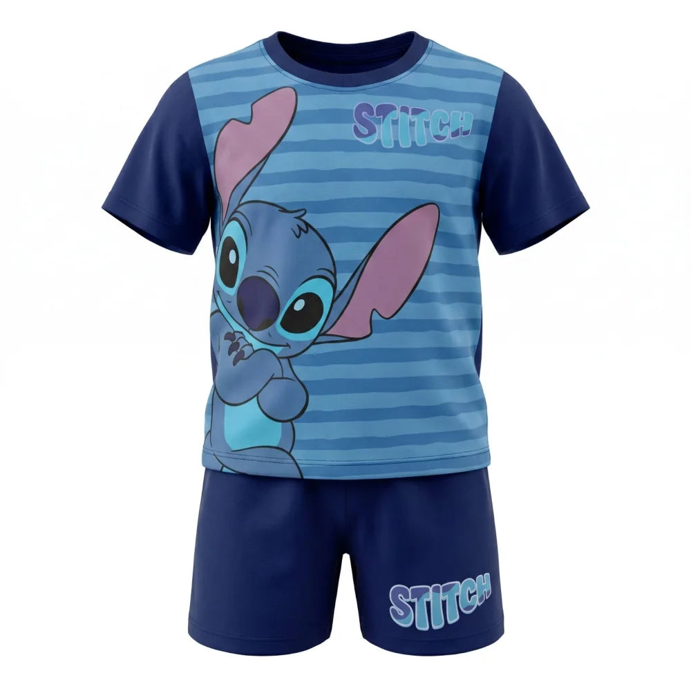 Disney Stitch Jungen Schlafanzug Pyjama Shirt Shorts Gr. 98-128 Baumwolle - WS-Trend.de