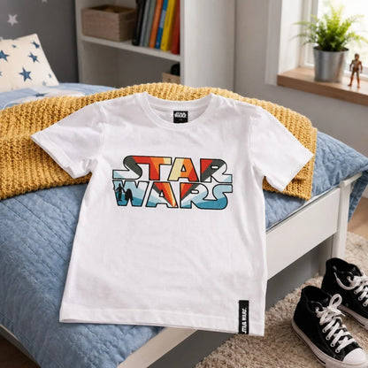 Disney Star Wars T-Shirt Kurzarm Kinder Jungen Shirt Weiß Gr. 152 - WS-Trend.de