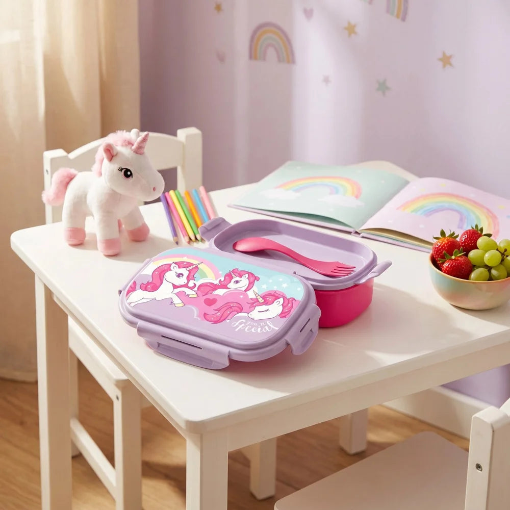 Sweet Einhorn Unicorn 2tlg. Lunch Set Brotdose plus Göffel Gabel Löffel - WS-Trend.de
