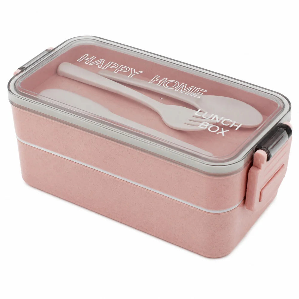 Lunchbox WS-Trend 3-teiliges Kinder-Lunch-Set – Brotdose 750 ml Doppel-Fächer Besteck - WS-Trend.de