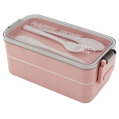 Lunchbox WS-Trend 3-teiliges Kinder-Lunch-Set – Brotdose 750 ml Doppel-Fächer Besteck - WS-Trend.de