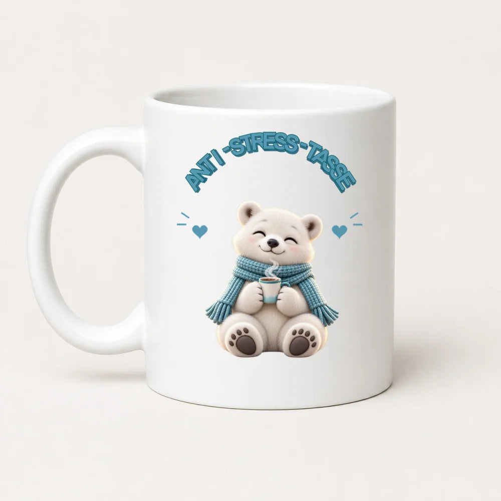 Anti-Stress-Tasse Eisbär 325 ml Keramik Kaffeebecher Geschenk - WS-Trend.de