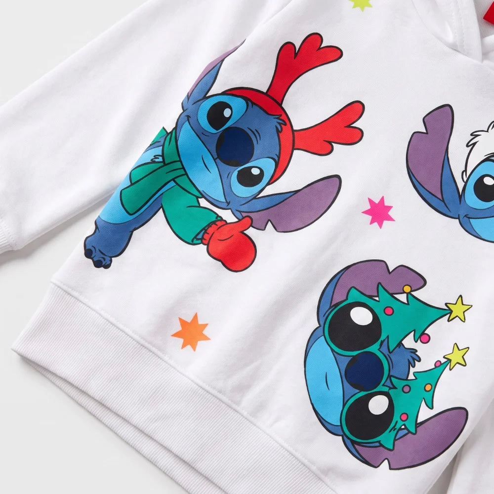 Disney Stitch Weihnachts-Hoodie für Jungen Blau oder Weiß Größen 98–128 - WS-Trend.de
