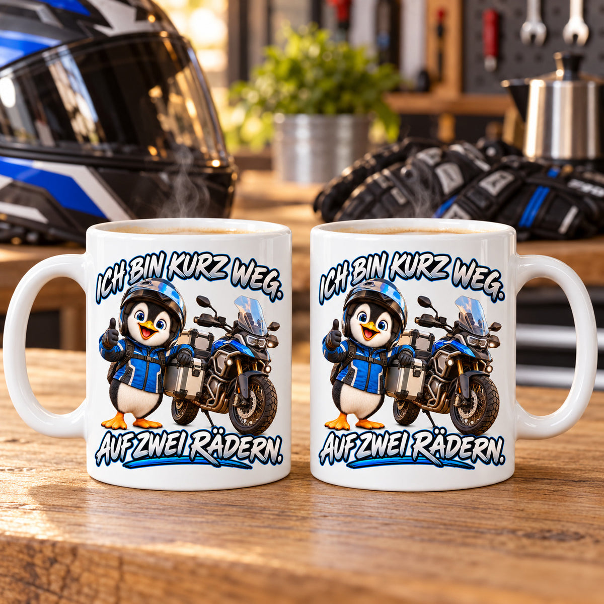 Motorrad Tasse Spruch Keramik 330ml Biker Geschenk beidseitig bedruckt