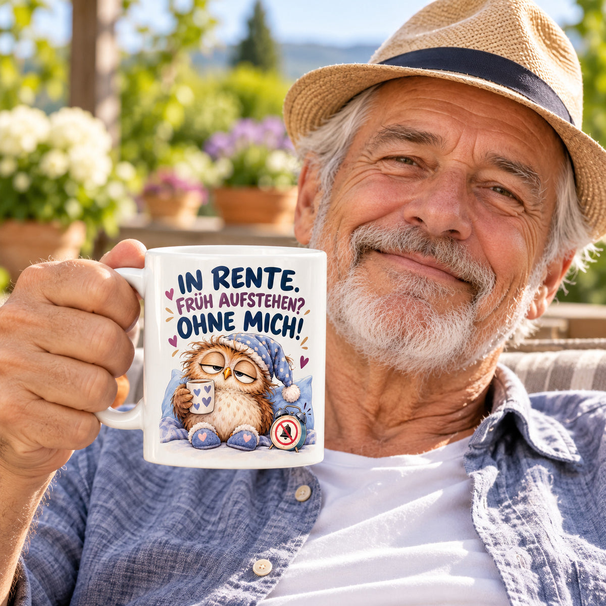 Rententasse mit Spruch Keramik 330ml Geschenk zum Ruhestand beidseitig