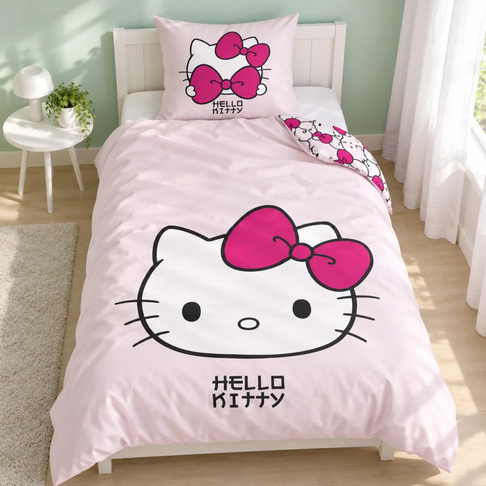Hello Kitty Wendebettwäsche rosa 135-140x200 + 65x65 cm - WS-Trend.de