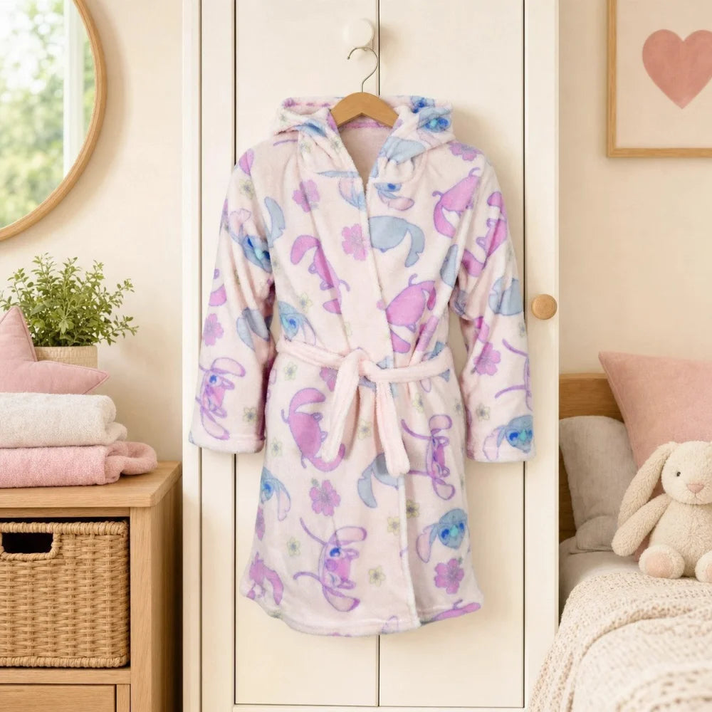 Disney Lilo und Stitch Kinder Coral Bademantel mit Kapuze Gr. 98 - 104 - WS-Trend.de