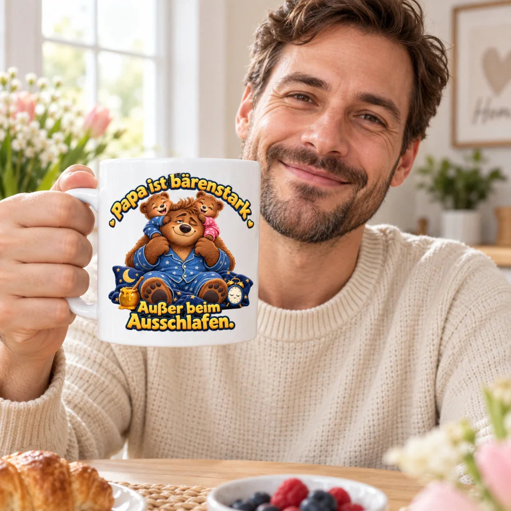 WS-Trend Bärenpapa Tasse Keramik 330 ml Geschenk für Papa zum Vatertag - WS-Trend.de