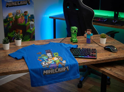 Minecraft Gamer Creeper Kinder T-Shirt Kurzarm Shirt Gr. 116-146 100% Baumwolle - WS-Trend.de