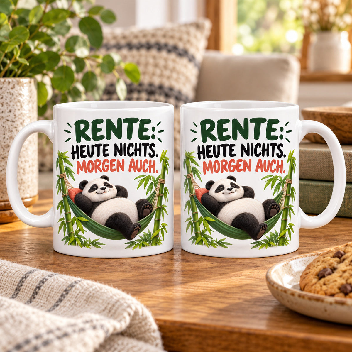 Rententasse mit Spruch Keramik 330ml Geschenk zum Ruhestand beidseitig