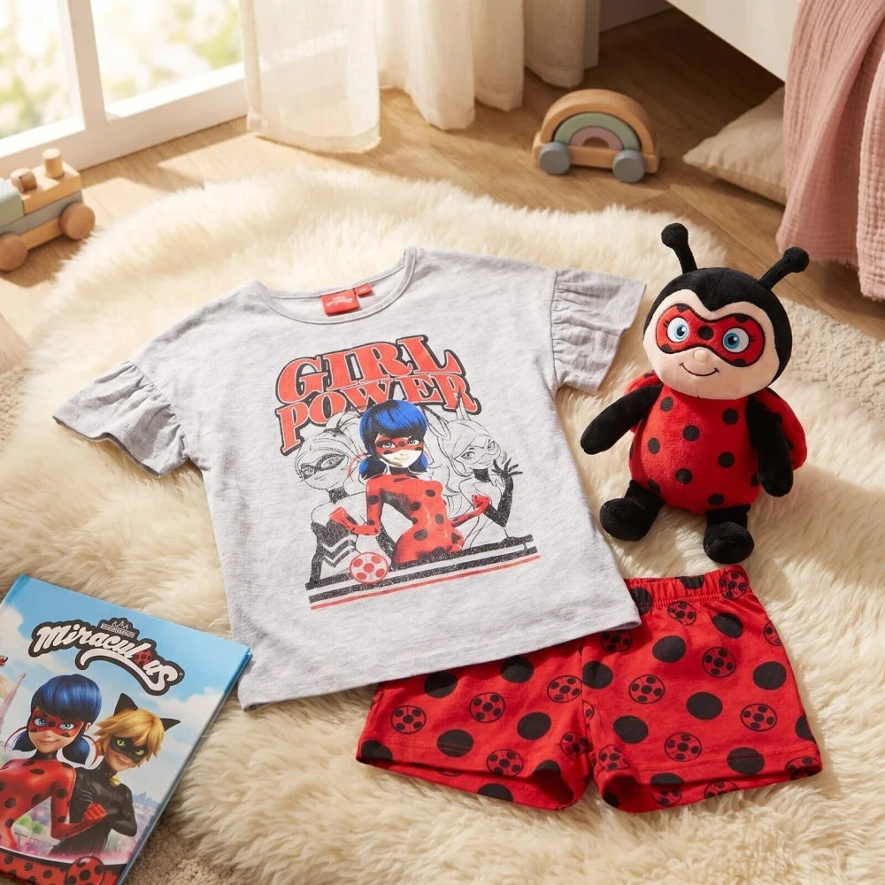 Miraculous Ladybug Queen Bee Kinder Schlafanzug Pyjama Kurz 104 - 128 baumwolle - WS-Trend.de