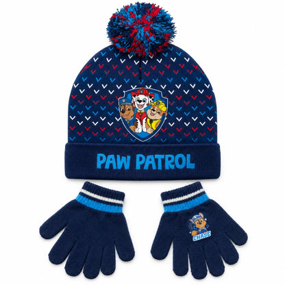 Paw Patrol Chase Kinder Winterset Mütze und Handschuhe Größe 52 oder 54 - WS-Trend.de