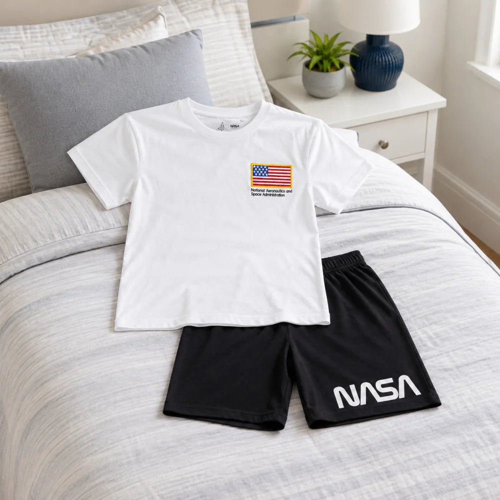 NASA Space Center Jugend Jungen Schlafanzug kurzarm Pyjama Gr.134-140 - WS-Trend.de