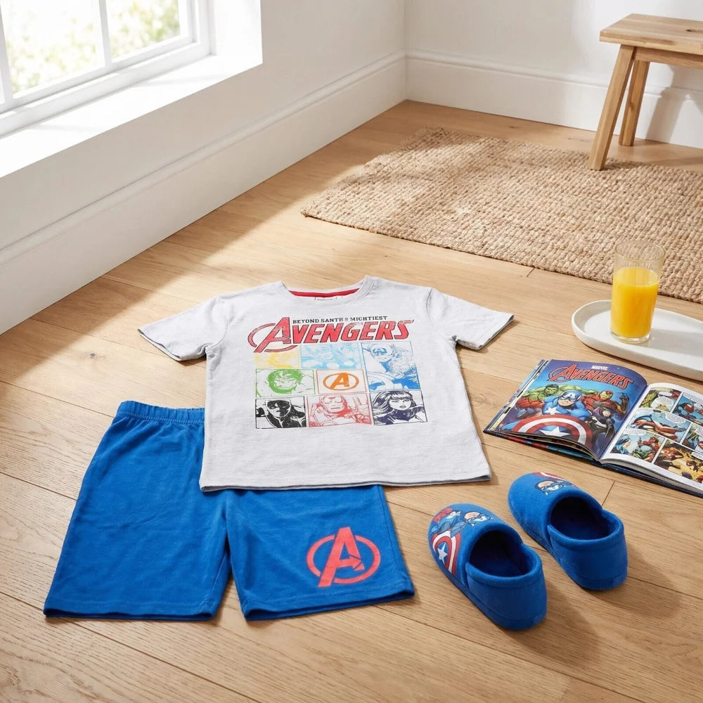 Marvel Avengers Kinder Schlafanzug Pyjama kurz Shirt Shorts Gr. 98-128 - WS-Trend.de