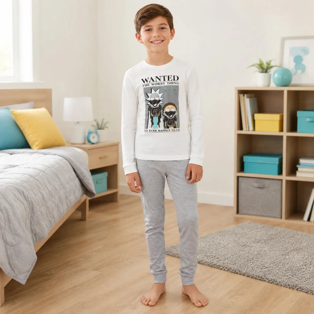 Schlafanzug Rick and Morty Kinder Jugend langarm Pyjama - WS-Trend.de