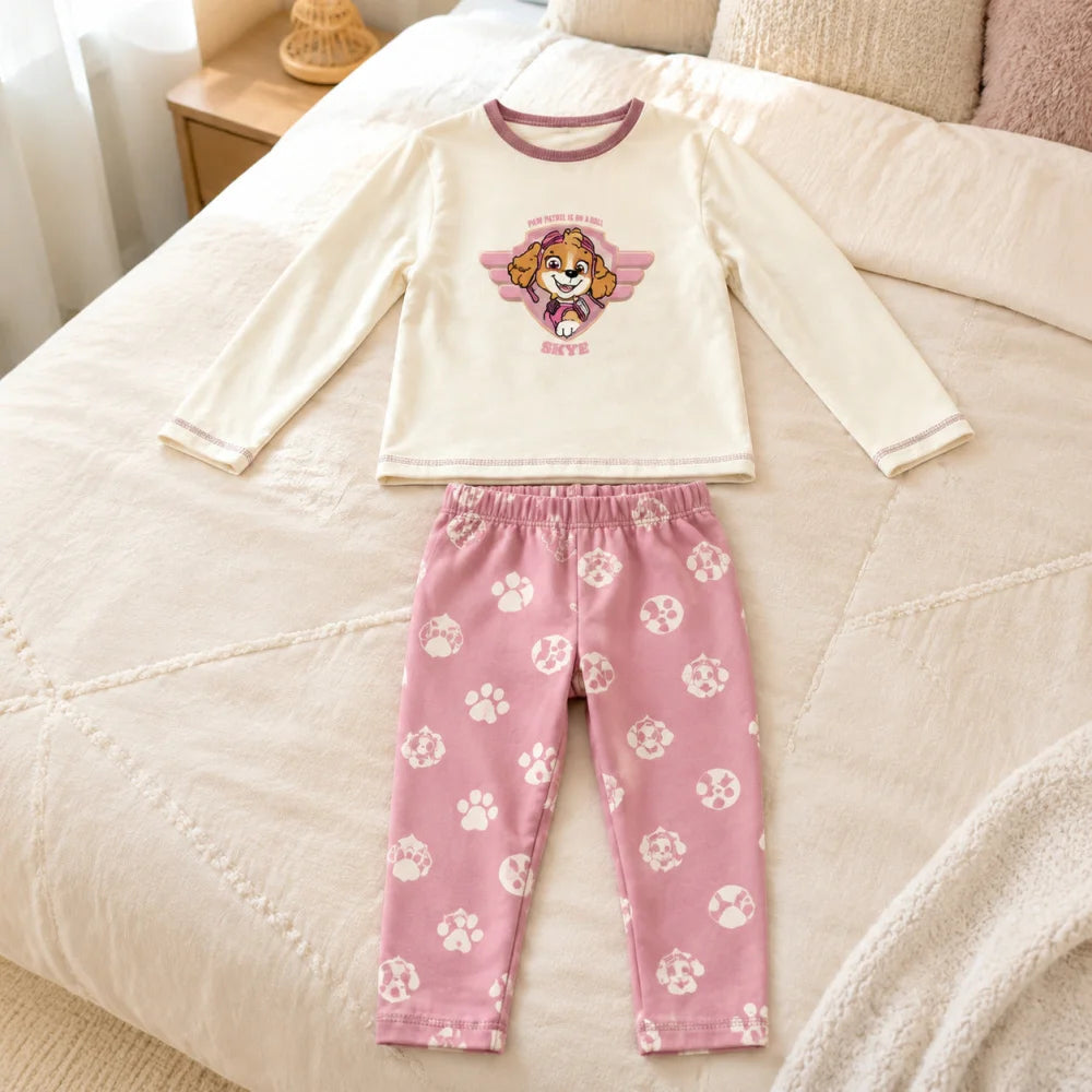 Paw Patrol Skye Kinder Mädchen Coral Schlafanzug Pyjama Gr. 98-116 - WS-Trend.de