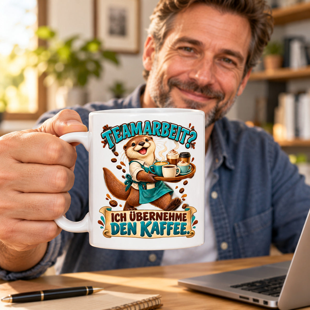 Büro Tasse Keramik 330 ml lustiger Spruch Geschenk Kollegen Homeoffice