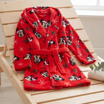 Disney Mickey & Minnie Maus Kinder Coral-Fleece Bademantel Weihnachten Gr. 98–128 - WS-Trend.de