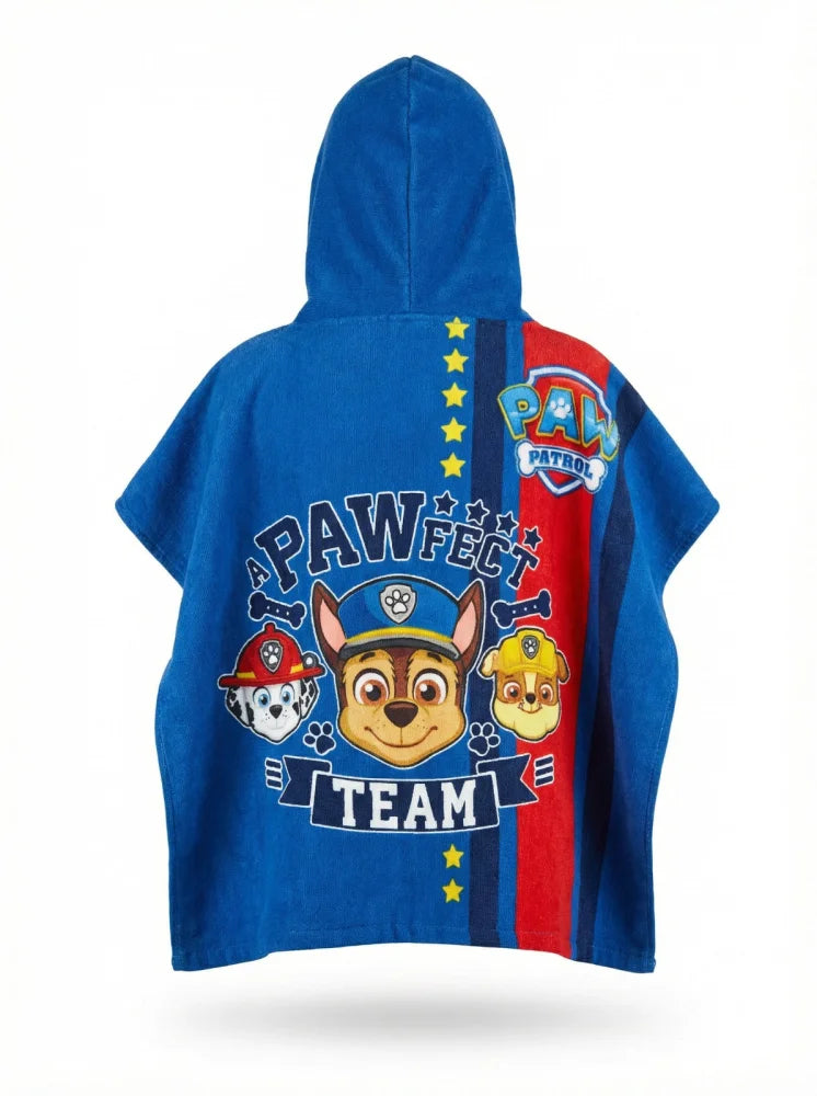 PAW Patrol Kinder Jungen Mikrofaser Poncho Badetuch Badeponcho 55x110 cm - WS-Trend.de
