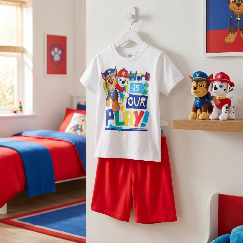 Paw Patrol Kinder kurzarm Schlafanzug Pyjama Nachtwäsche 98-128 Baumwolle - WS-Trend.de